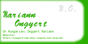 mariann ongyert business card